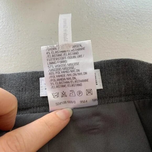 Hauber Wool Pencil Skirt in Grey Made in Germany - Picture 7 of 9